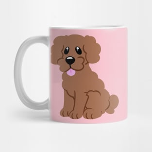 Simple Red Poodle - Pink Mug